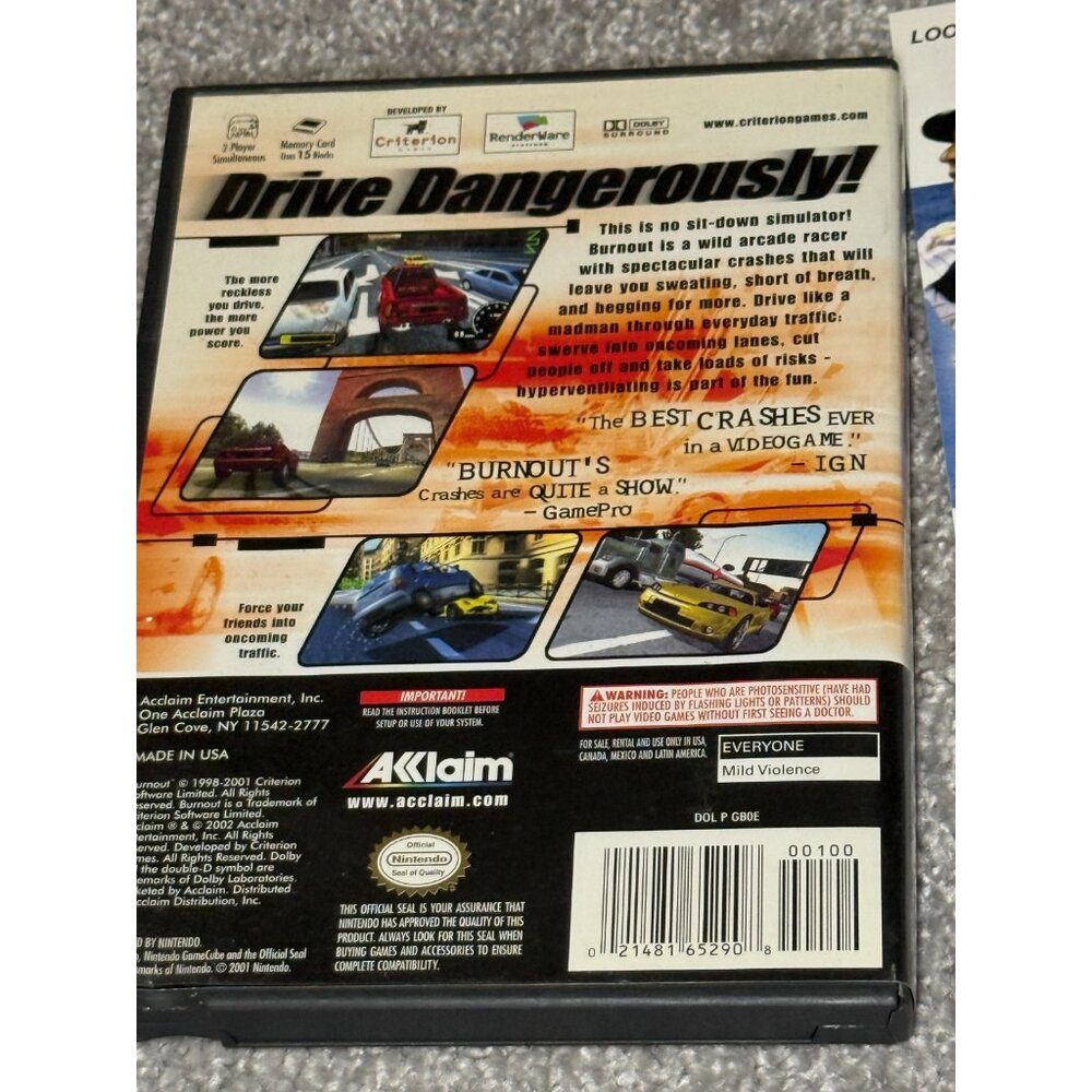 Burnout Nintendo GameCube Complete In Box - Tested Works - Picture 7 of 9